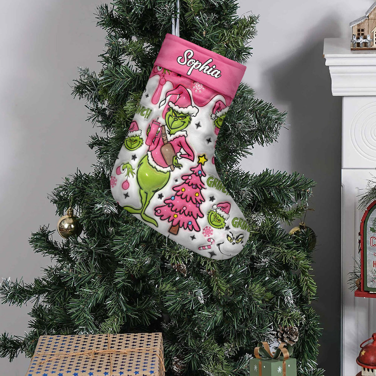 Merry Grinchmas - Personalized Stole Christmas Christmas Stockings