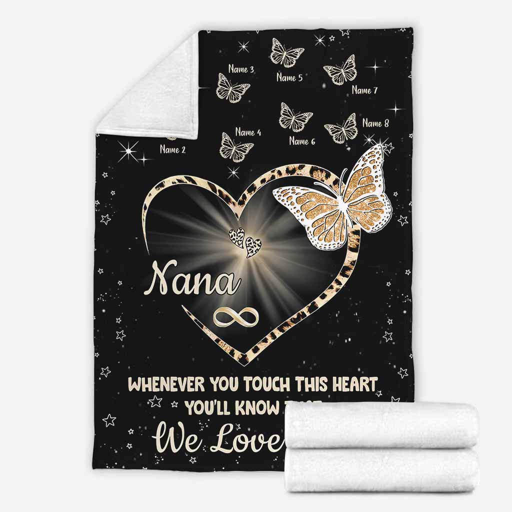 Whenever You Touch This Heart - Personalized Mother's Day Grandma Blanket