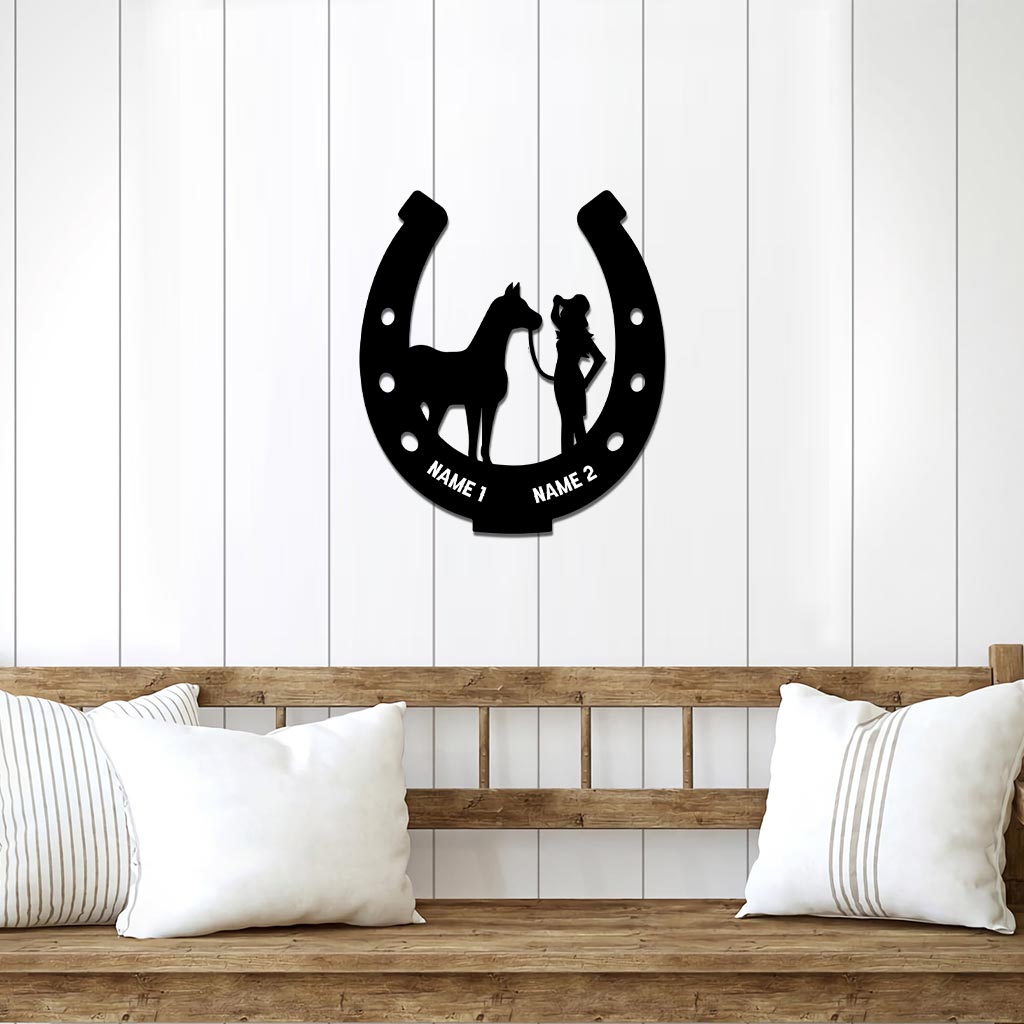 Love Horses Personalized Cut Metal Sign