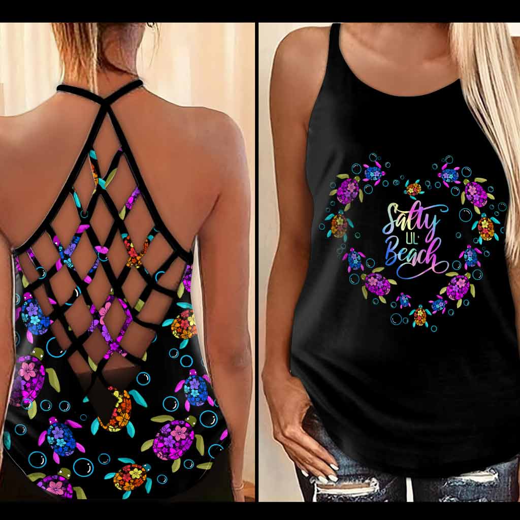 Salty Lil' Beach  - Turtle Cross Tank Top