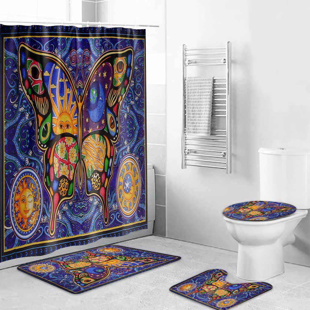 Night And Day Butterfly - Witch Bathroom Curtain & Mats Set