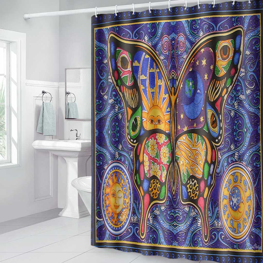Night And Day Butterfly - Witch Bathroom Curtain & Mats Set
