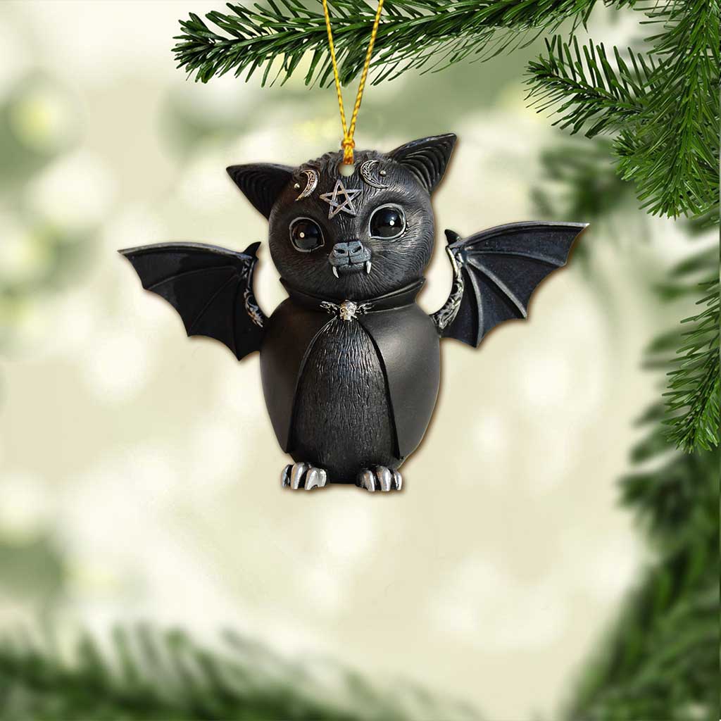 Gothic Bat Moon - Halloween Witch Ornament (Printed On Both Sides)