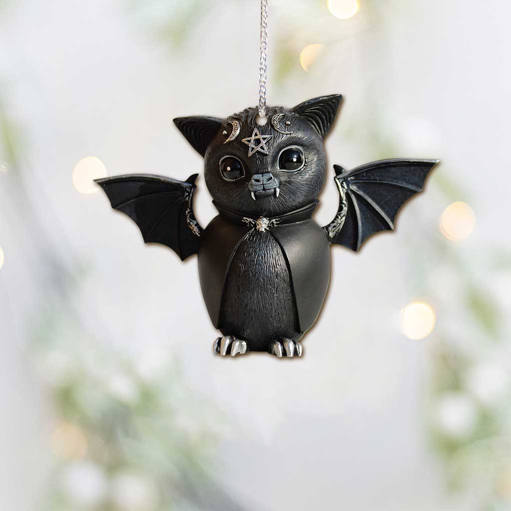 Gothic Bat Moon - Halloween Witch Ornament (Printed On Both Sides)