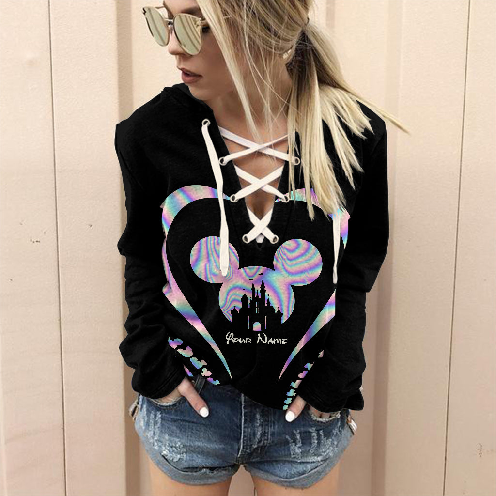 Magic Mouse Ears - Personalized Mouse Off Shoulder Long Sleeve Dress