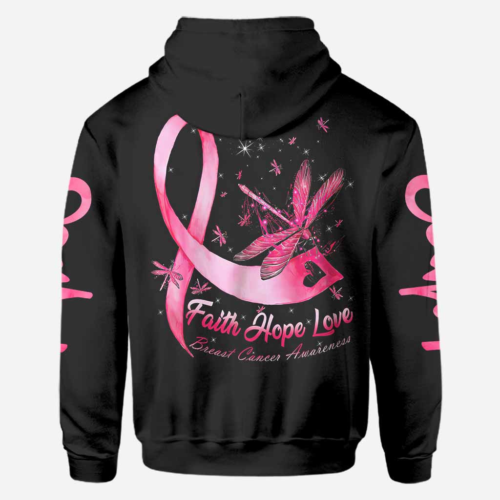 Faith Hope Love Breast Cancer Dragonfly Breast Cancer Awareness All Over T-shirt and Hoodie