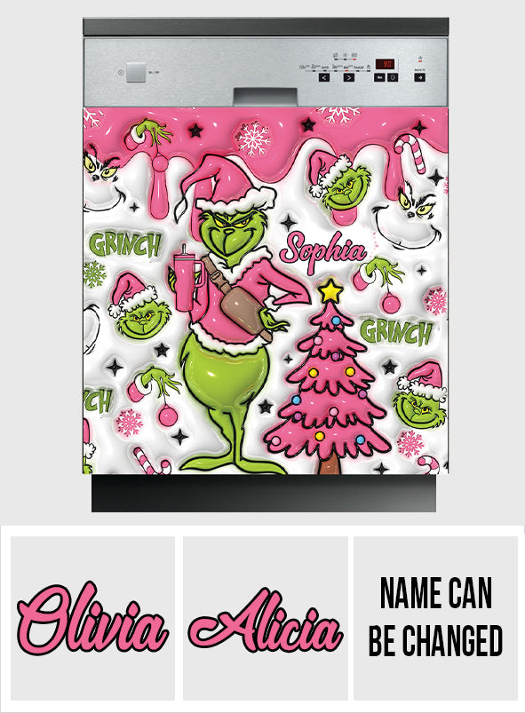 Merry Grinchmas - Personalized Stole Christmas Dishwasher Cover