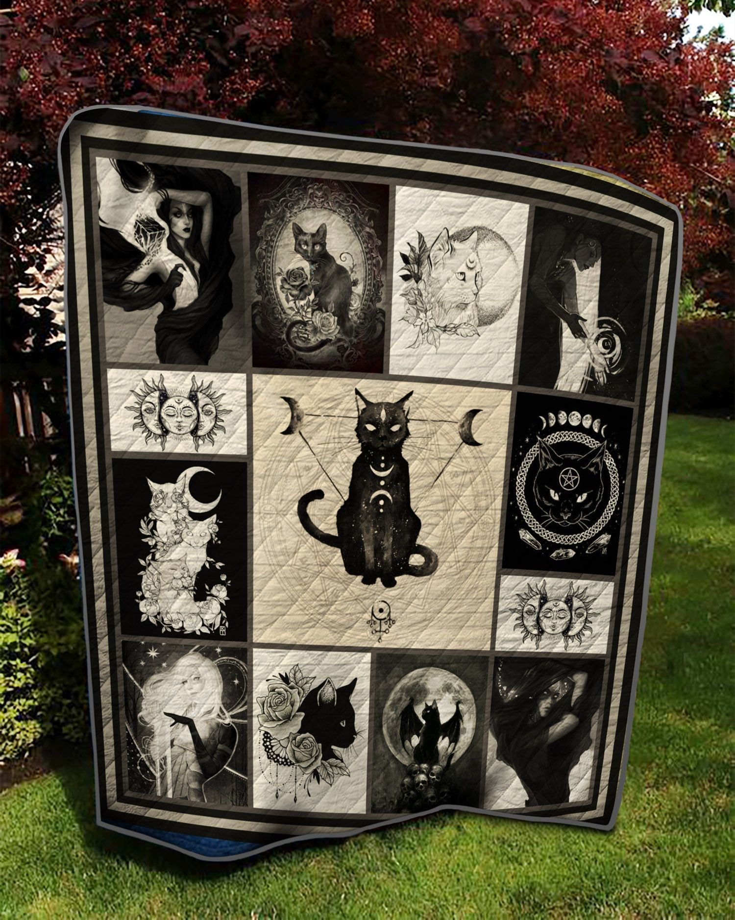 Wicca Black Cats - Witch Quilt 0822