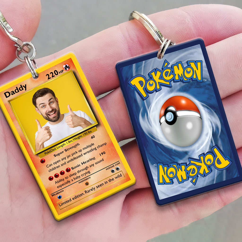 Poke Card - Personalized Monster Trainer Keychain (Printed On Both Sides)