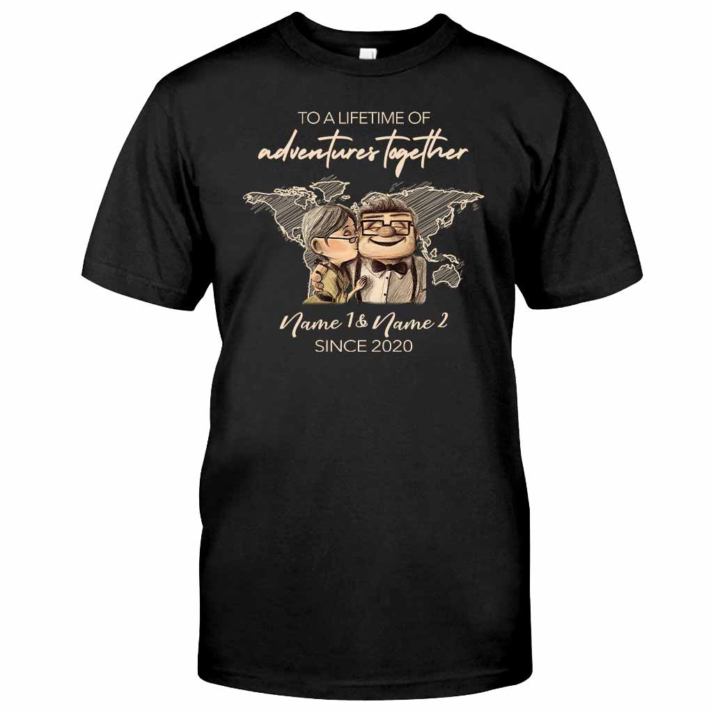 To A Lifetime Of Adventures Together - Personalized Couple Travelling T-shirt and Hoodie