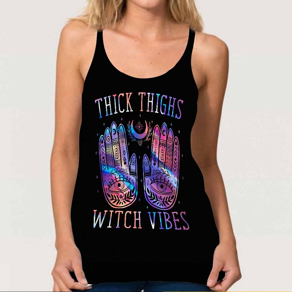 Thick Thighs Witch Vibes Cross Tank Top