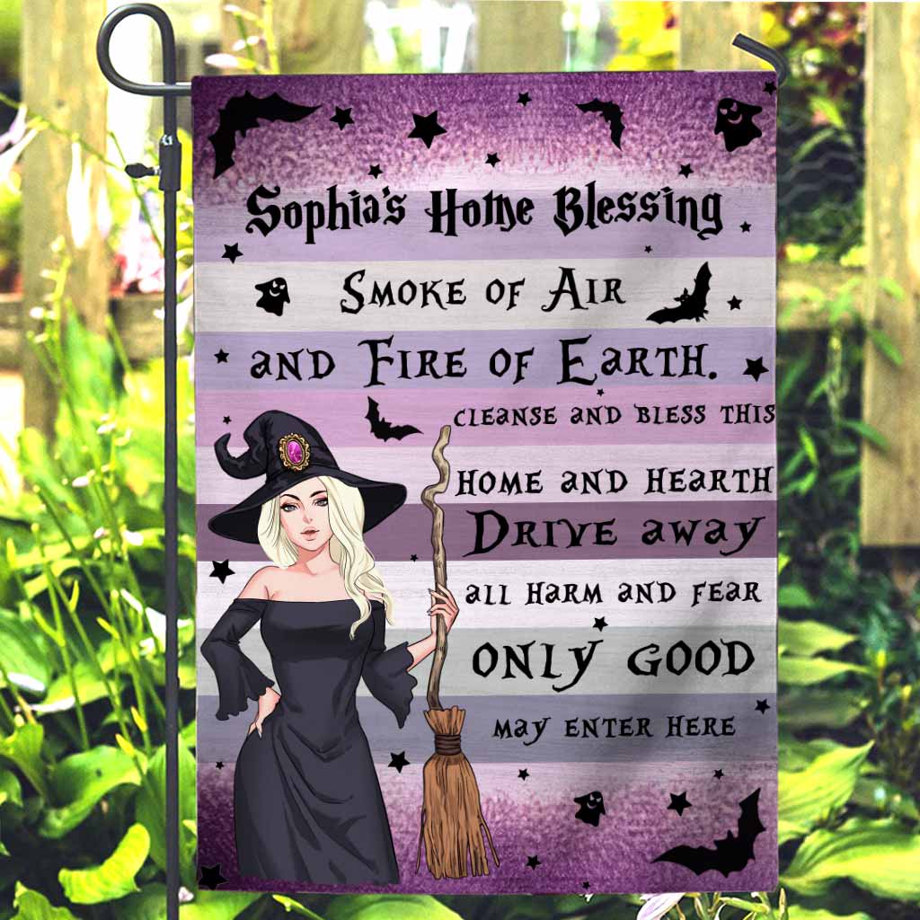 Home Blessing - Personalized Witch Garden Flag