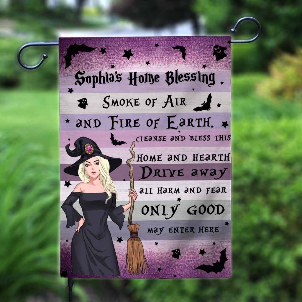 Home Blessing - Personalized Witch Garden Flag