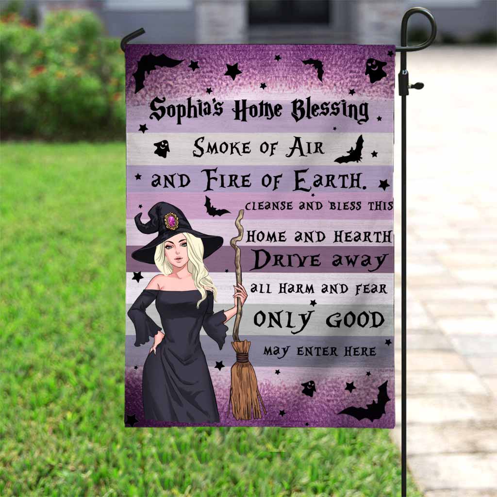 Home Blessing - Personalized Witch Garden Flag