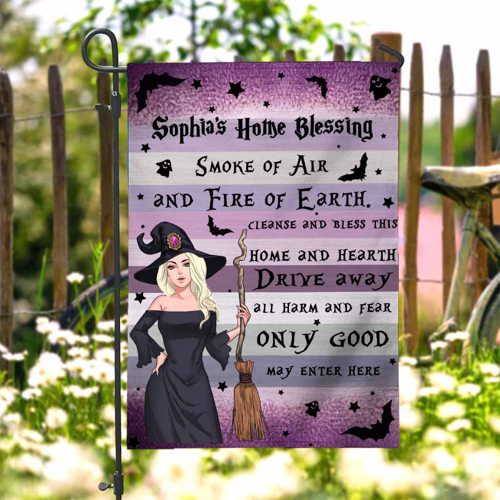 Home Blessing - Personalized Witch Garden Flag