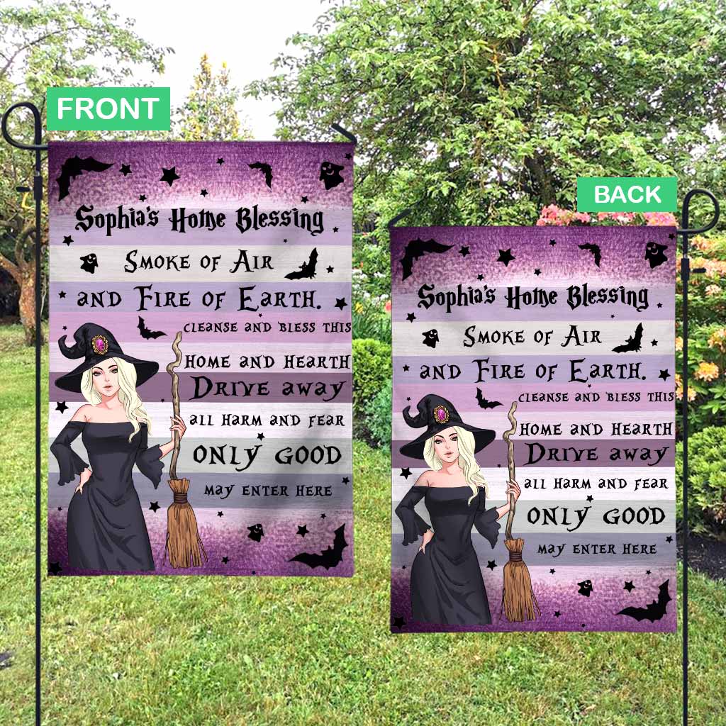 Home Blessing - Personalized Witch Garden Flag