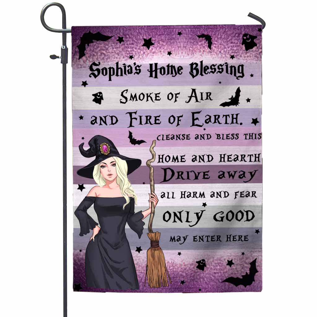 Home Blessing - Personalized Witch Garden Flag