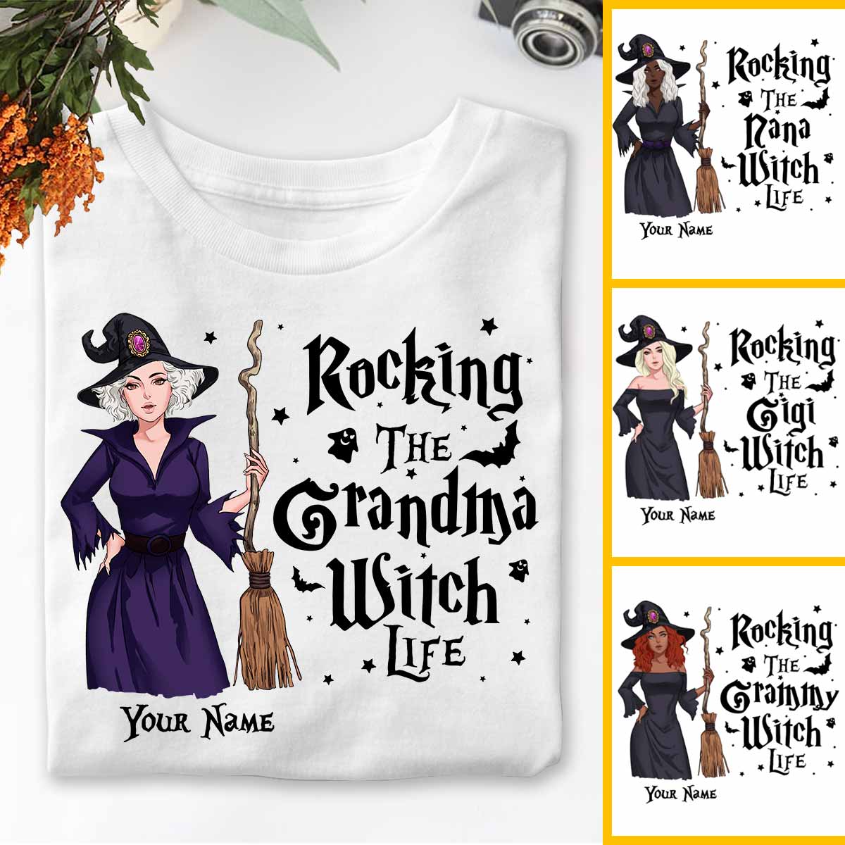 Rocking The Grandma Witch Life - Personalized Witch T-shirt and Hoodie