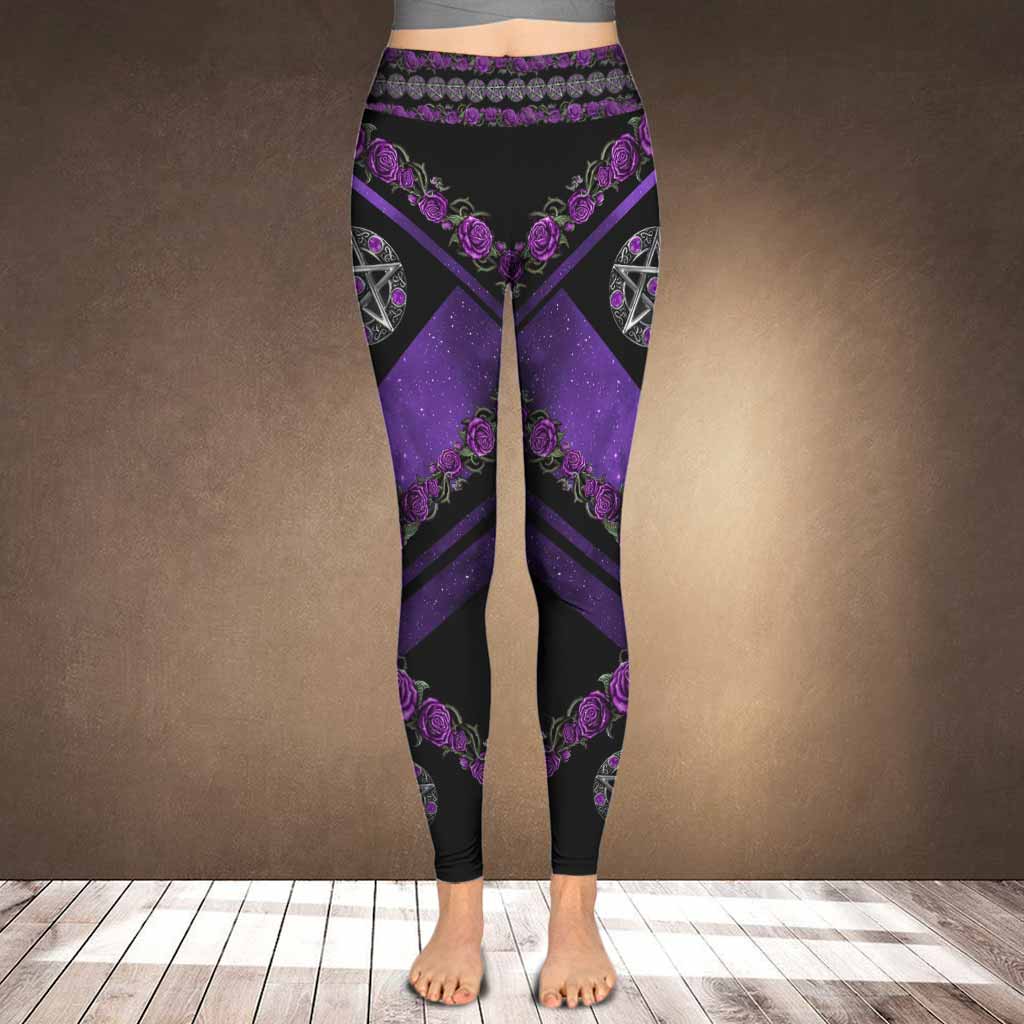 Salty Lil' Witch Purple Rose Leggings