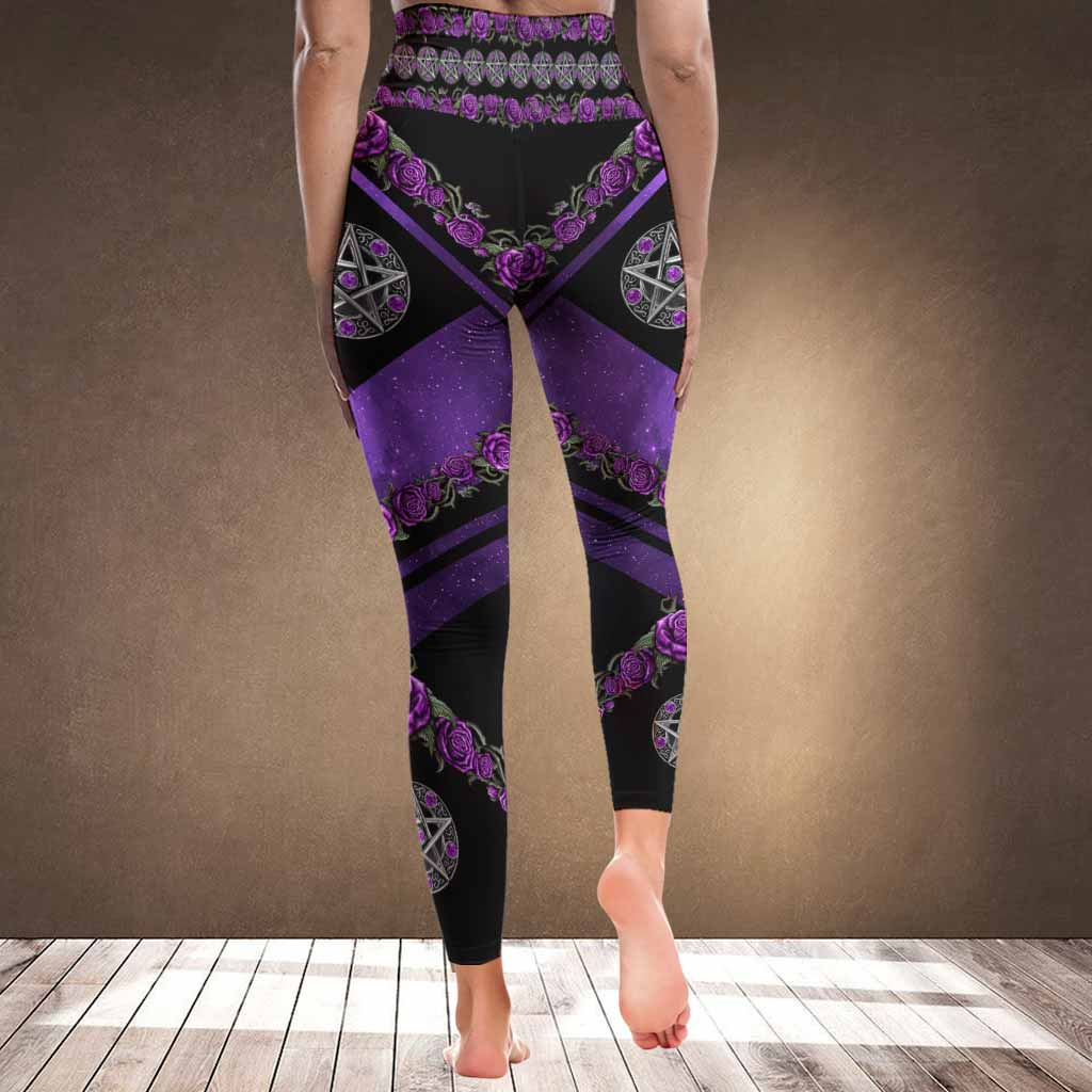 Salty Lil' Witch Purple Rose Leggings