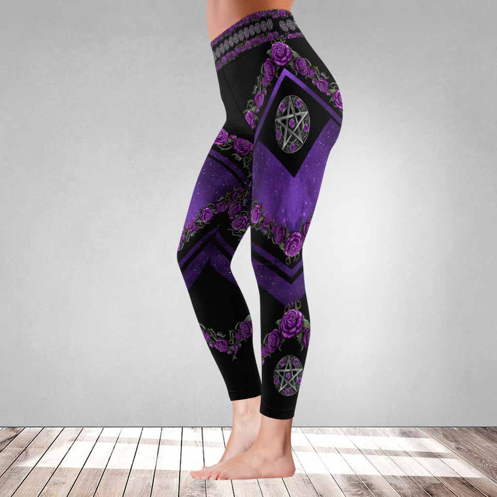 Salty Lil' Witch Purple Rose Leggings