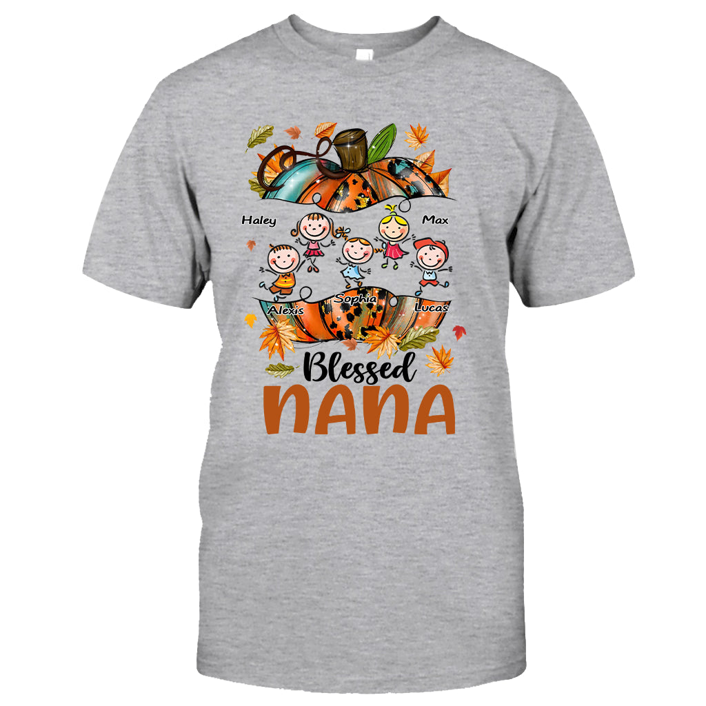 Blessed Nana - Personalized Thanksgiving Grandma T-shirt and Hoodie