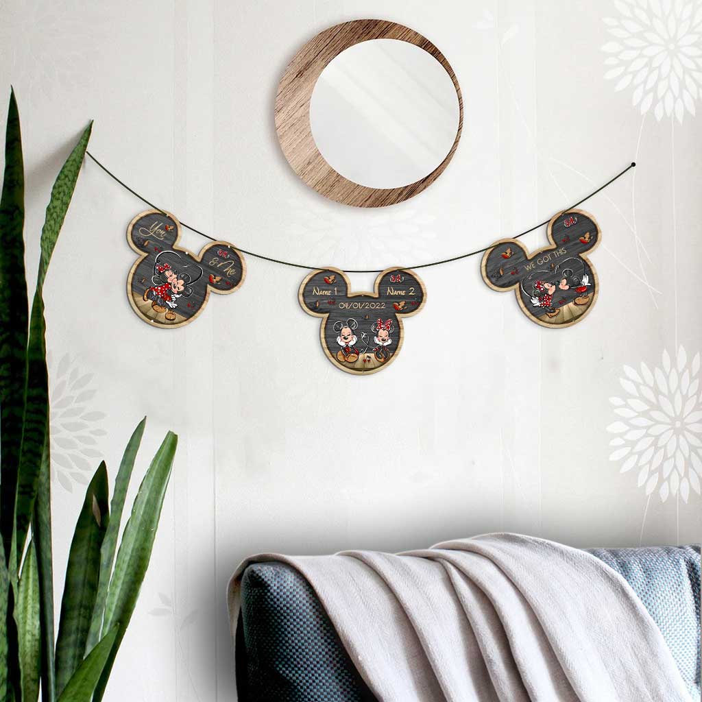 You And Me - Personalized Couple Mouse 3 Pieces Garland