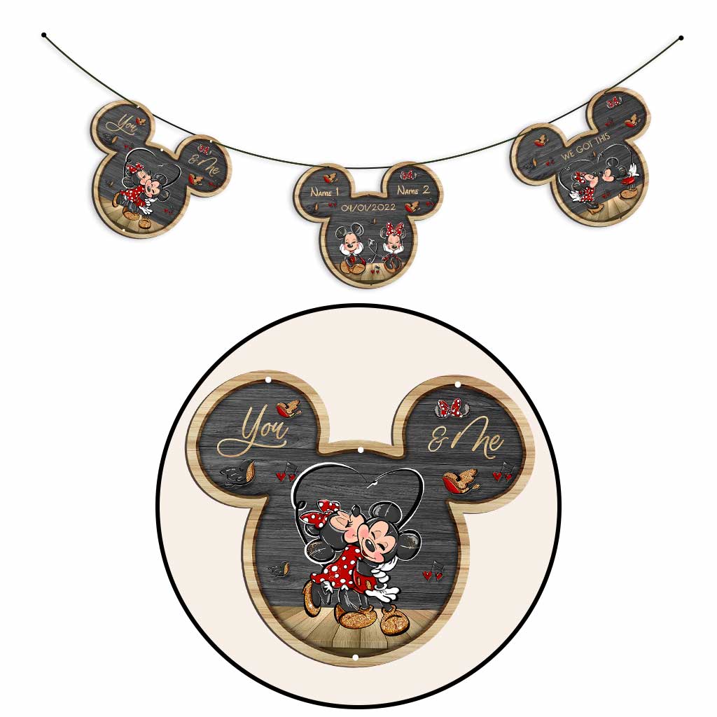 You And Me - Personalized Couple Mouse 3 Pieces Garland