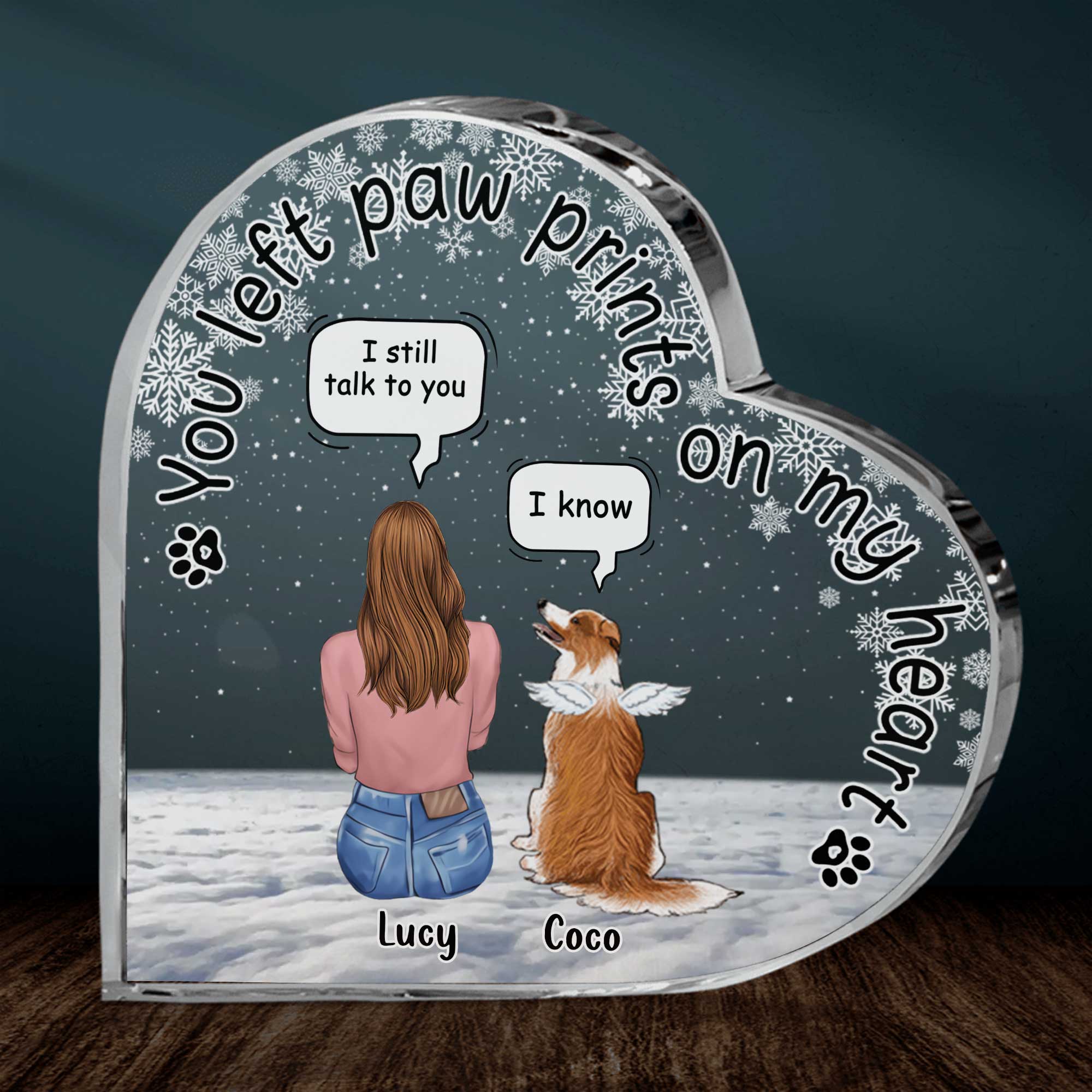 You Left Paw Prints - Personalized Dog Custom Shaped Acrylic Plaque