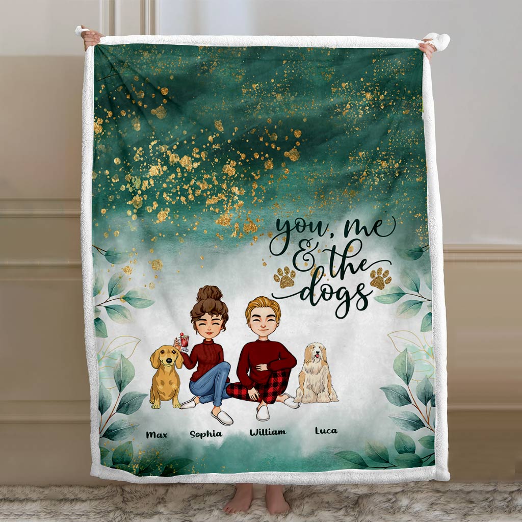 You, Me & The Dogs - Personalized Couple Blanket