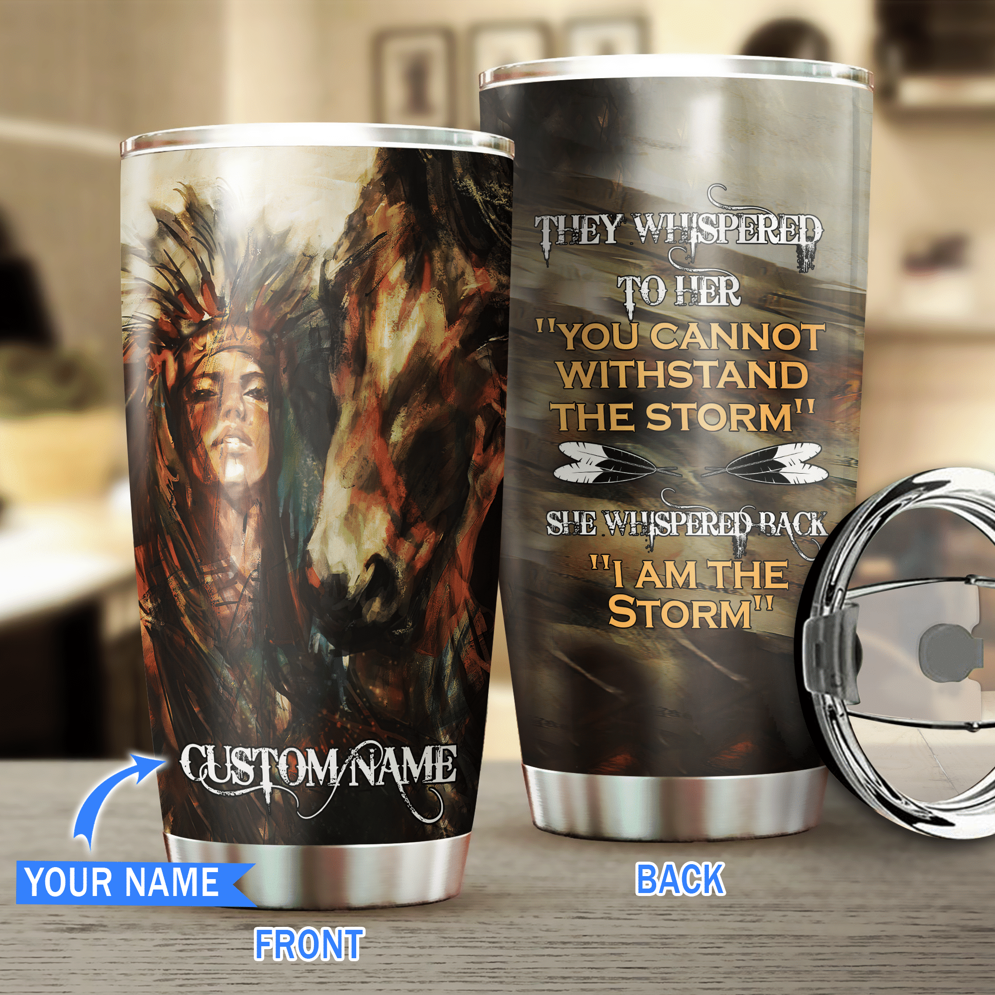 I Am The Storm Personalized Horse Tumbler 0523