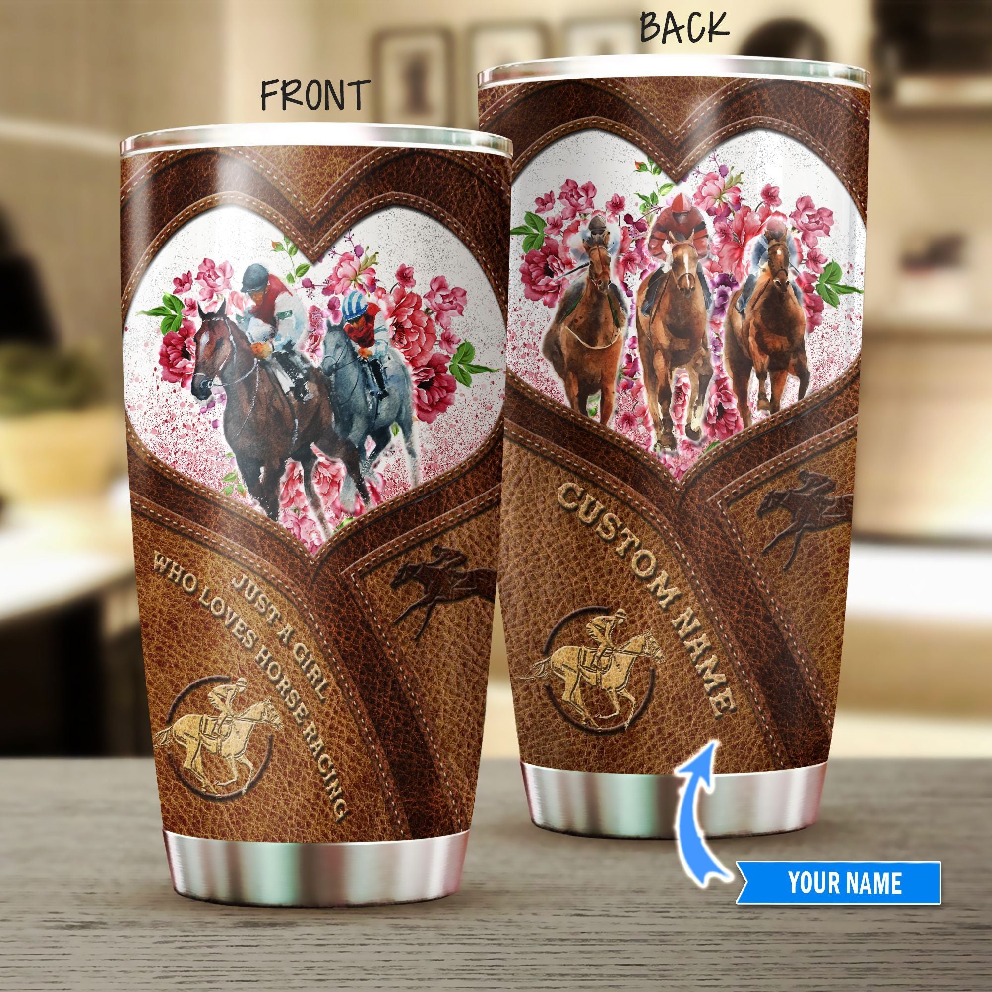 Just A Girl Who Loves Horse Racing Personalized Horse Tumbler 0523