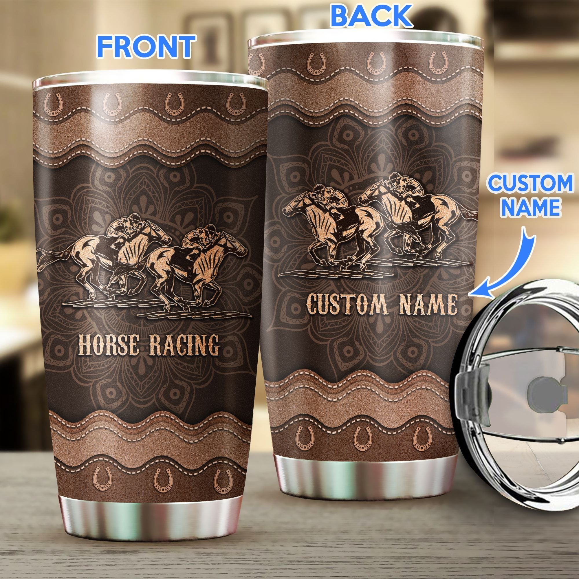 Love Horse Racing Personalized Horse Tumbler 0523