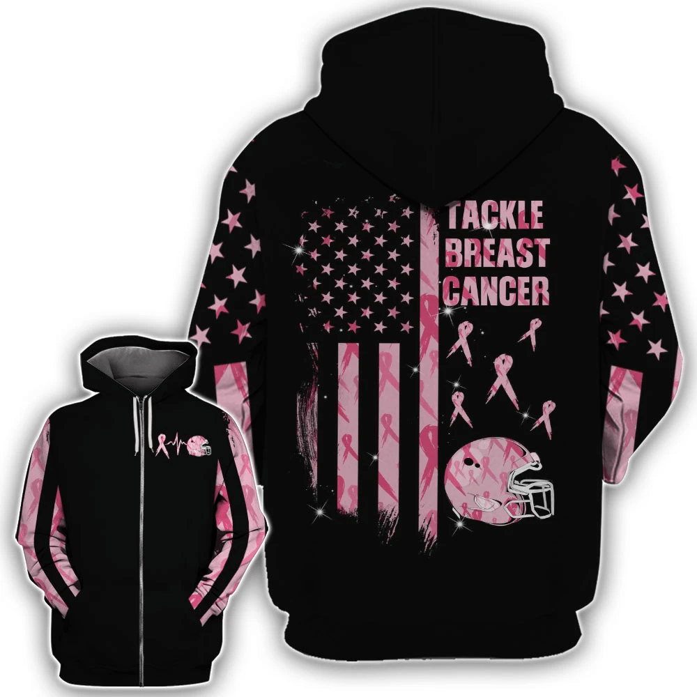 Tackle Breast Cancer - Breast Cancer Awareness All Over T-shirt and Hoodie 0822