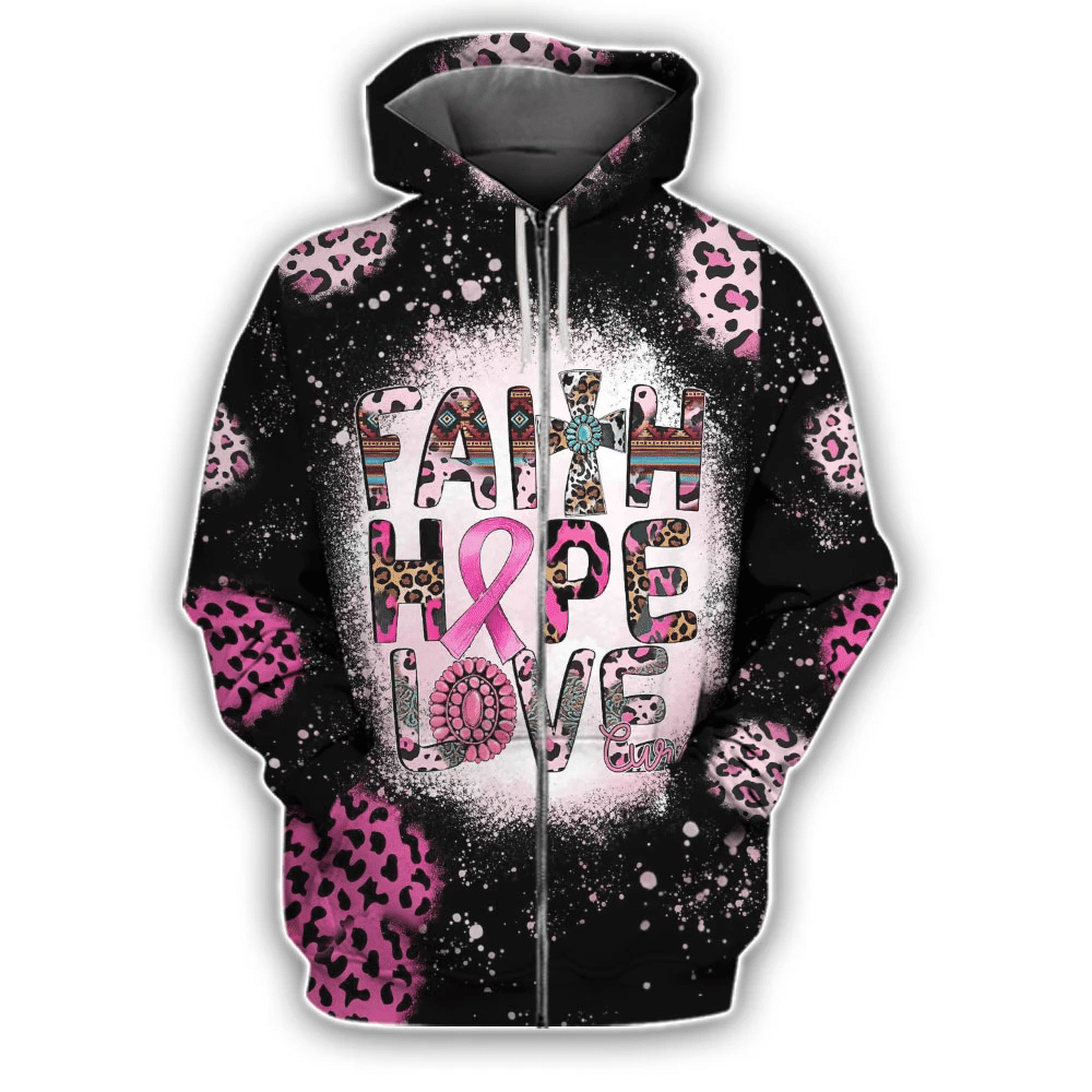 Faith Hope Love Cure - Breast Cancer Awareness All Over T-shirt and Hoodie 0822