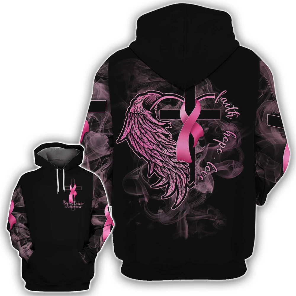 Faith Hope Love - Breast Cancer Awareness All Over T-shirt and Hoodie 0822