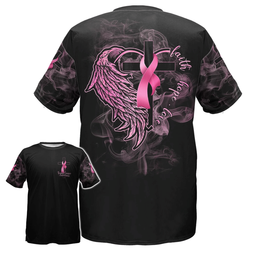 Faith Hope Love - Breast Cancer Awareness All Over T-shirt and Hoodie 0822