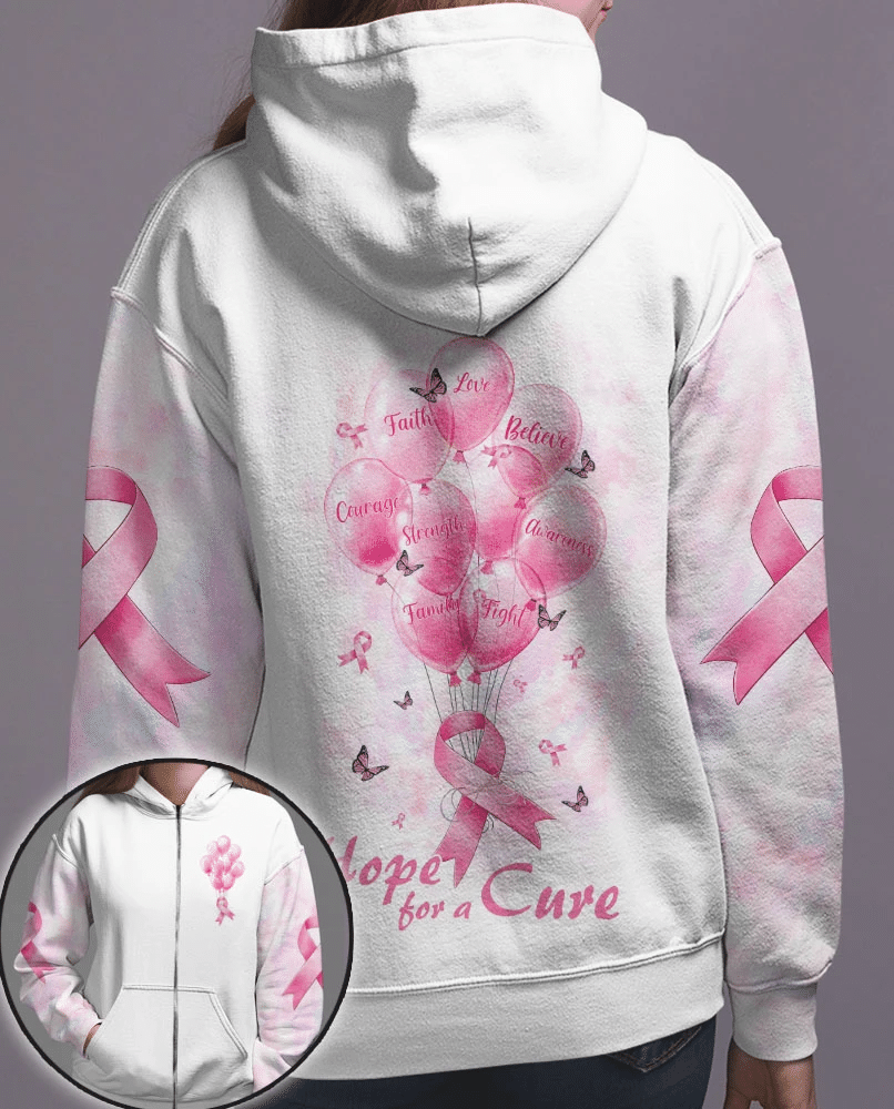 Hope For A Cure Breast Cancer - Breast Cancer Awareness All Over T-shirt and Hoodie 0822