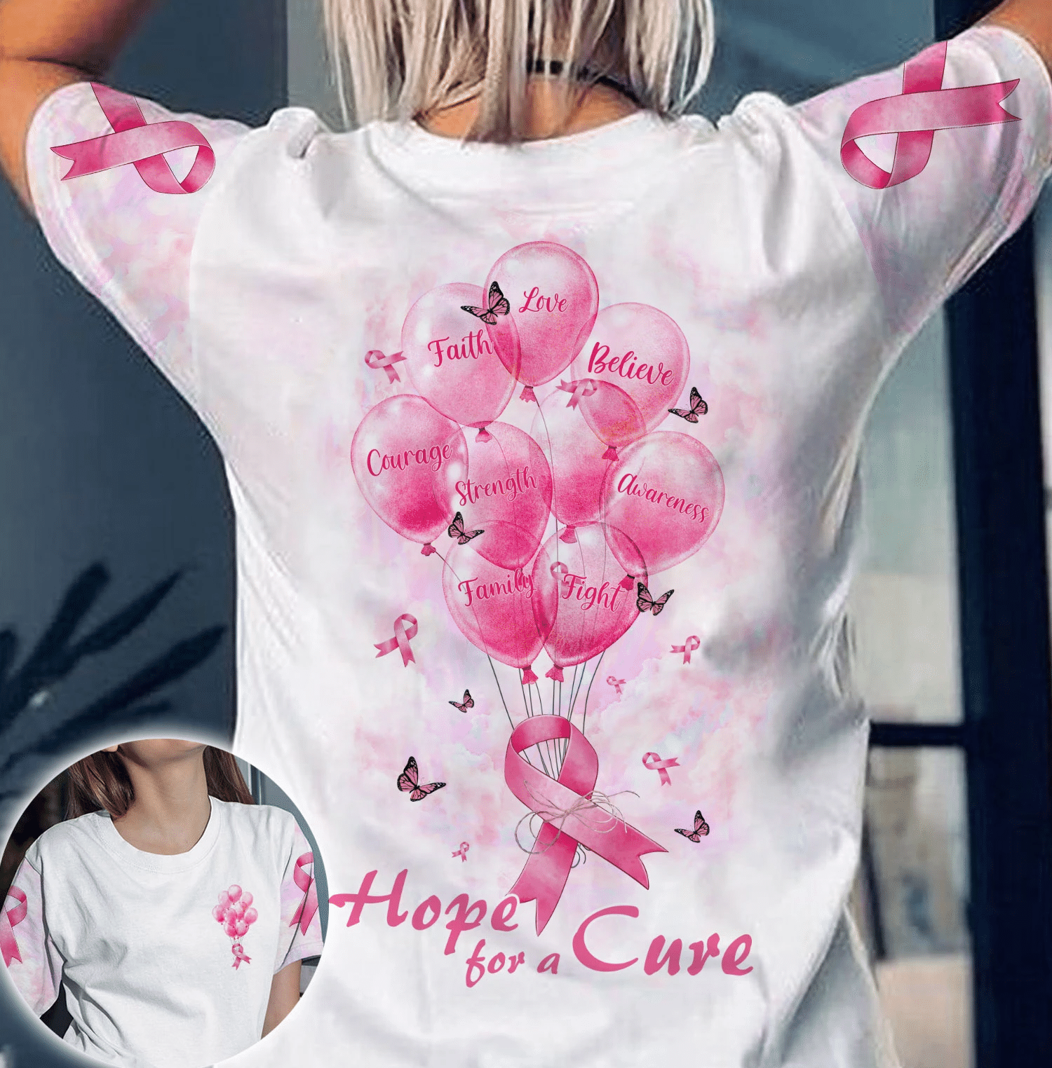 Hope For A Cure Breast Cancer - Breast Cancer Awareness All Over T-shirt and Hoodie 0822