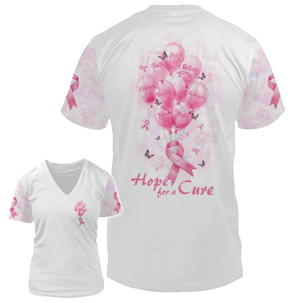 Hope For A Cure Breast Cancer - Breast Cancer Awareness All Over T-shirt and Hoodie 0822