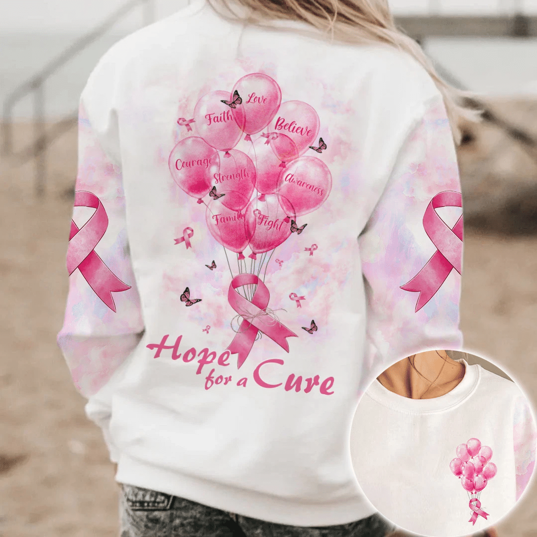 Hope For A Cure Breast Cancer - Breast Cancer Awareness All Over T-shirt and Hoodie 0822