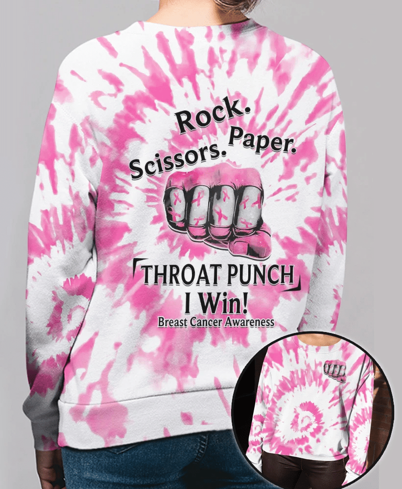 Throat Punch I Win Breast Cancer - Breast Cancer Awareness All Over T-shirt and Hoodie 0822