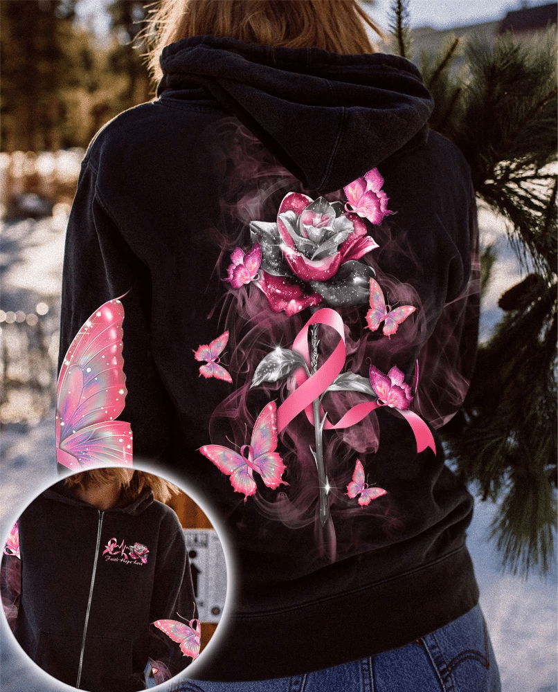 Faith Hope Love Roses - Breast Cancer Awareness All Over T-shirt and Hoodie 0822