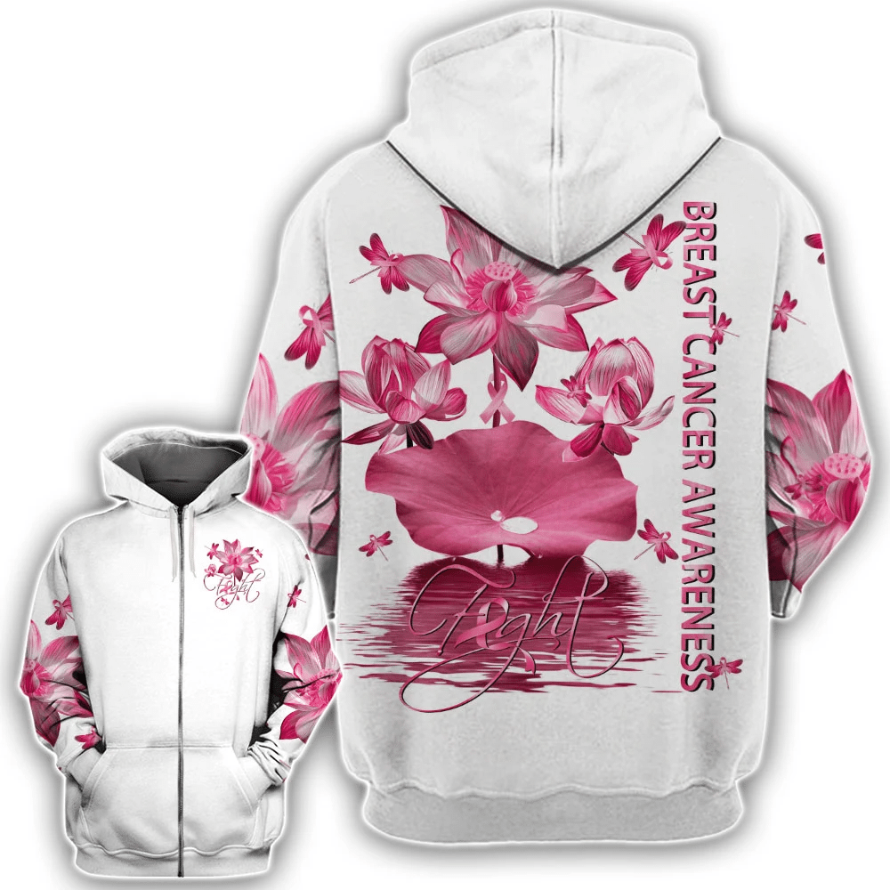 Pink Lotus Faith - Breast Cancer Awareness All Over T-shirt and Hoodie 0822