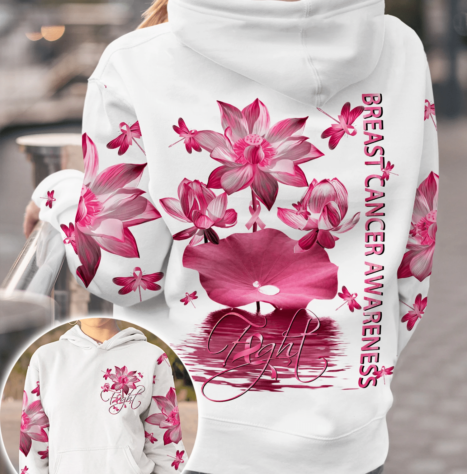 Pink Lotus Faith - Breast Cancer Awareness All Over T-shirt and Hoodie 0822