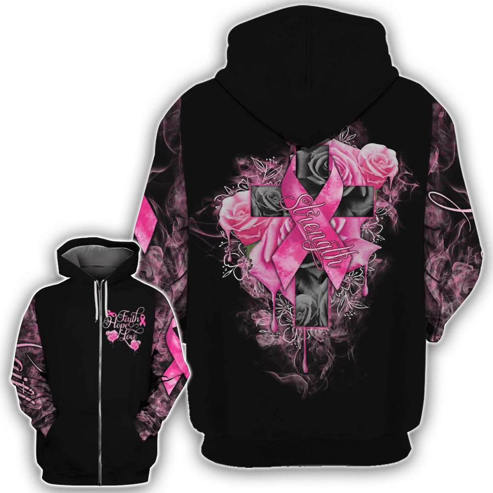 Faith Hope Love - Breast Cancer Awareness All Over T-shirt and Hoodie 0822