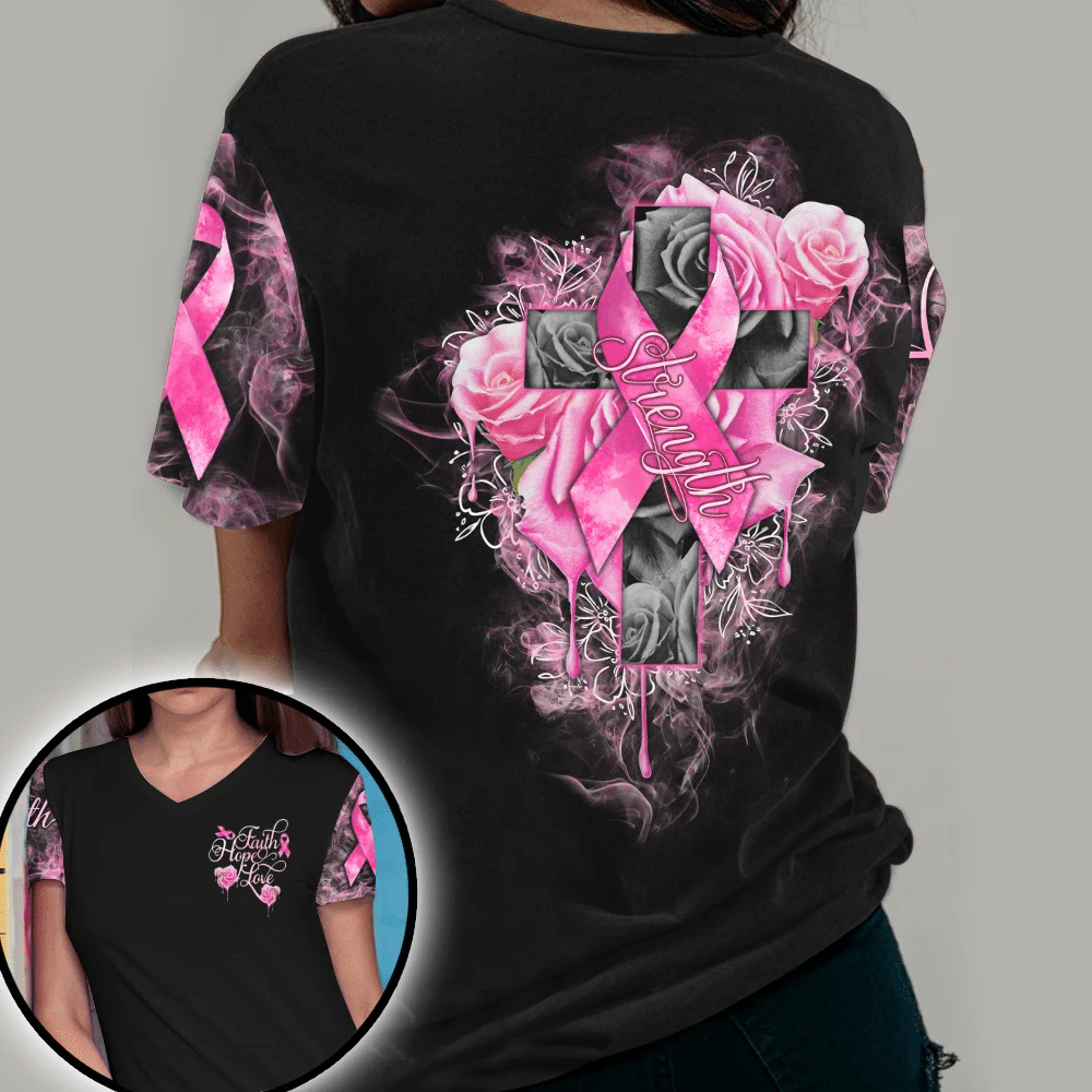 Faith Hope Love - Breast Cancer Awareness All Over T-shirt and Hoodie 0822