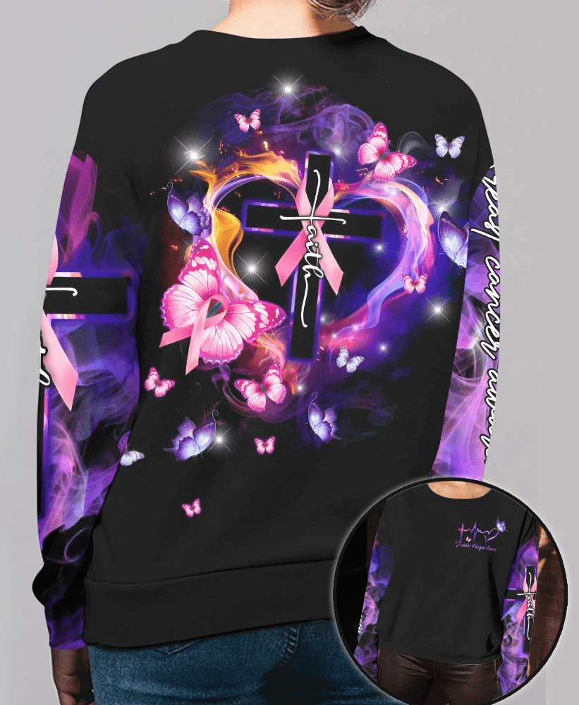 Butterfly Faith - Breast Cancer Awareness All Over T-shirt and Hoodie 0822