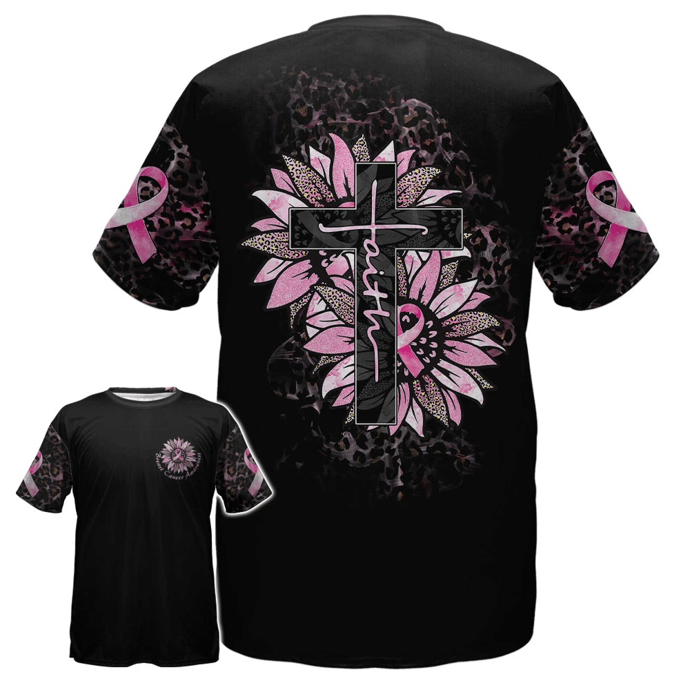 Sunflower Breast Cancer Faith - Breast Cancer Awareness All Over T-shirt and Hoodie 0822