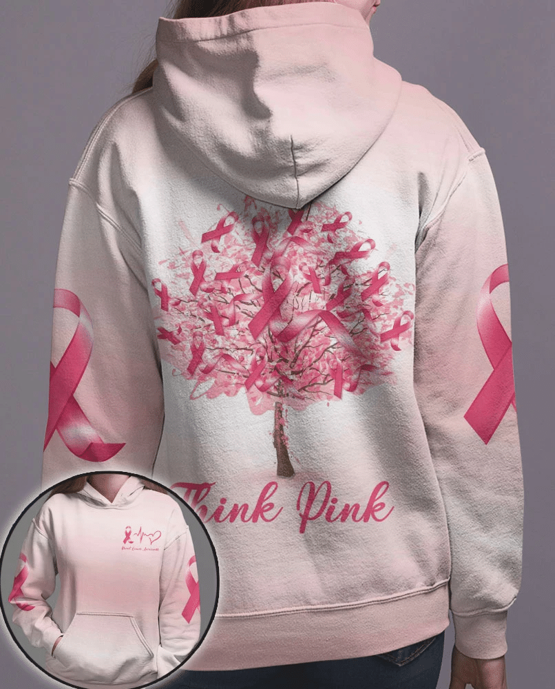 Think Pink - Breast Cancer Awareness All Over T-shirt and Hoodie 0822